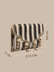 Tassel Tales Sequined Faux Silk Sling Bag