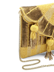 Tassel Tales Sunbrust Beaded Satin Sling Bag