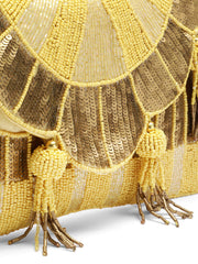 Tassel Tales Sunbrust Beaded Satin Sling Bag
