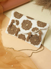 Tassel Tales Floral Beadwork Canvas Sling Bag