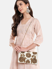 Tassel Tales Floral Beadwork Canvas Sling Bag