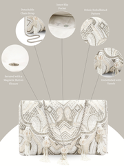 Tassel Tales Ethnic Embellished Satin Sling Bag