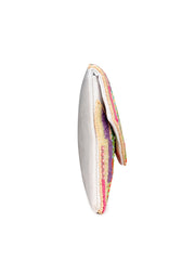 Anekaant Mod Stitch Off White Embellished Satin Sling Bag