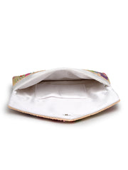 Anekaant Mod Stitch Off White Embellished Satin Sling Bag