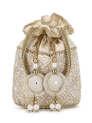 Dangle Floral Embellished Wedding Favor Potli Set of 10 | Curated Wedding Gift Collection