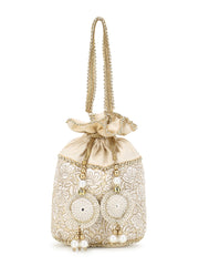Dangle Floral Embellished Wedding Favor Potli Set of 10 | Curated Wedding Gift Collection