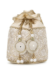 Dangle Floral Embellished Wedding Favor Potli Set of 10 | Curated Wedding Gift Collection