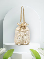 Dangle Floral Embellished Wedding Favor Potli Set of 10 | Curated Wedding Gift Collection