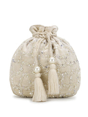 Dangle Embellished Wedding Favor Potli Set of 10 | Luxury Wedding Guest Gift Bags