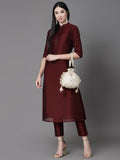 Dangle Honeycomb Embroidered Faux Silk Potli