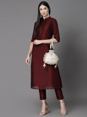 Dangle Honeycomb Embroidered Faux Silk Potli