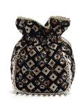 Dangle Harlequin Embroidered Velvet Potli