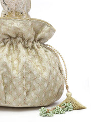 Droop Ditsy Embroidered Wedding Favor Potli Set of 10 | Designer Shagun Gift Potli Bags
