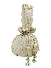 Droop Ditsy Embroidered Wedding Favor Potli Set of 10 | Designer Shagun Gift Potli Bags