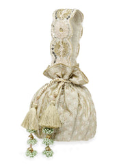 Droop Ditsy Embroidered Wedding Favor Potli Set of 10 | Designer Shagun Gift Potli Bags