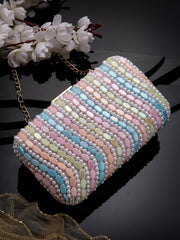 Adorn Wave Embellished Clutch with signature gift box | Rakhi Gift for Sister