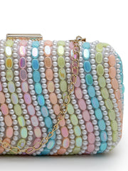 Adorn Wave Embellished Clutch with signature gift box | Rakhi Gift for Sister