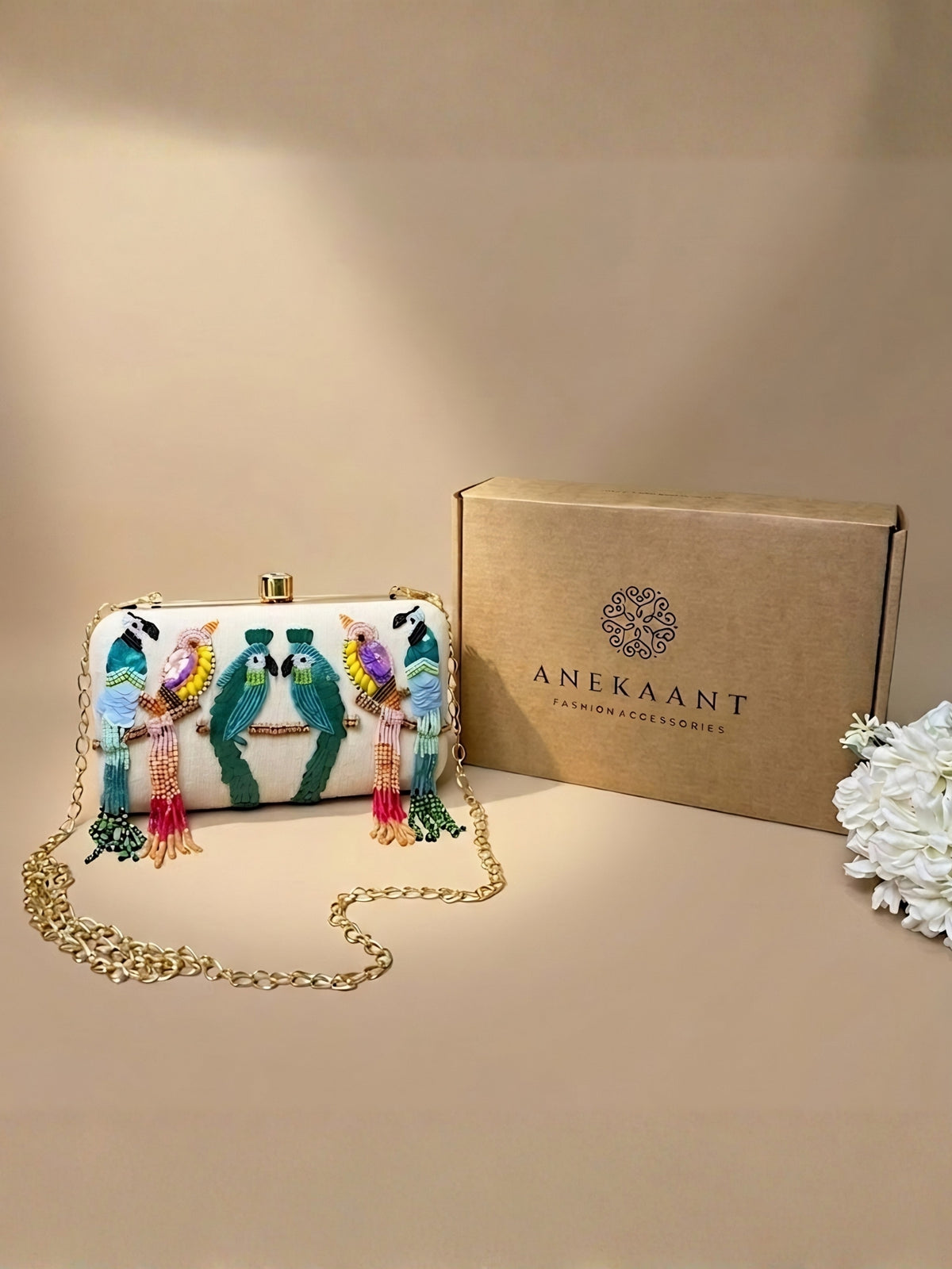 Adorn Quirky Embellished Clutch with signature gift box | Best Karwa Chauth Gift