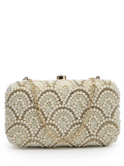 Adorn Pearl Embellished Wedding Favor Clutch Set of 10 | Luxury Cocktail Party Gift Clutches