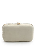 Adorn Pearl Embellished Corduroy Clutch