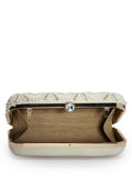 Adorn Pearl Embellished Corduroy Clutch