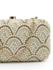 Adorn Pearl Embellished Clutch with signature gift box | Birthday Gift for Women