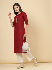 Droop Pearl Embellished Velvet Potli