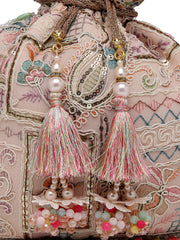 Dangle Abstract Embroidered Georgette Potli
