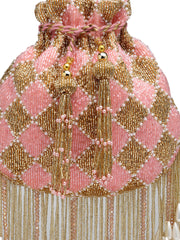 Droop Diamond Embellished Velvet Potli