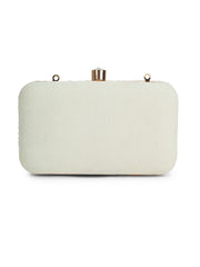 Glided Gleam Teardrop Embellished Velvet Clutch