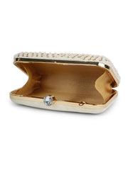 Gilded Gleam Concentric Teardrop Designer Clutch with signature gift box | Wedding & Festive Gift for Women