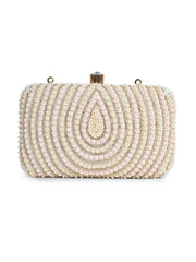 Glided Gleam Teardrop Embellished Velvet Clutch