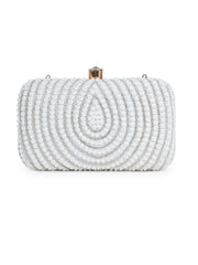 Glided Gleam Teardrop Embellished Velvet Clutch