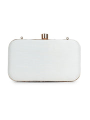 Glided Gleam Teardrop Embellished Velvet Clutch