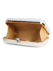 Glided Gleam Teardrop Embellished Velvet Clutch