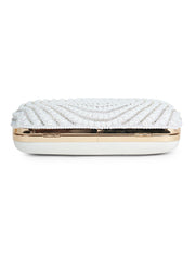 Gilded Gleam Concentric Teardrop Designer Clutch with signature gift box  | Wedding & Festive Gift for Women