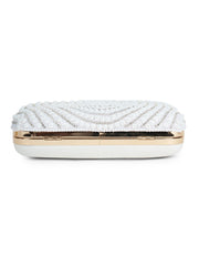 Glided Gleam Teardrop Embellished Velvet Clutch