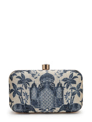 Glided Gleam Faux Silk Palace Embroidered Clutch