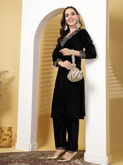 Lotus Striped Embellished Faux Silk Potli