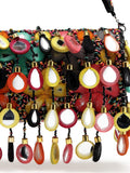 Anekaant Tipify Maroon & Multi Mirror Work Embellished Velvet Clutch