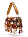 Anekaant Tipify Maroon & Multi Mirror Work Embellished Velvet Clutch