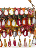Anekaant Tipify Maroon & Multi Mirror Work Embellished Velvet Clutch
