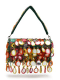Anekaant Tipify Maroon & Multi Mirror Work Embellished Velvet Clutch
