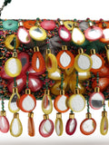 Anekaant Tipify Maroon & Multi Mirror Work Embellished Velvet Clutch