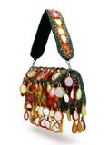 Anekaant Tipify Maroon & Multi Mirror Work Embellished Velvet Clutch