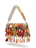 Anekaant Tipify Maroon & Multi Mirror Work Embellished Velvet Clutch