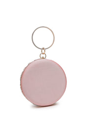 Anekaant Glided Gleam Pink Net Diamond Embellished Clutch