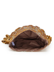 Anekaant Jashn Edit Copper Faux Silk Floral Embellished Potli