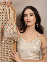 Jashn Edit Floral Print Wedding Favor Potli Set of 10 | Designer Mehendi Return Gift Bags