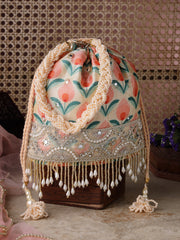 Jashn Edit Floral Print Wedding Favor Potli Set of 10 | Designer Mehendi Return Gift Bags